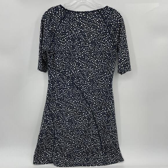 TITLE NINE Dream Short Sleeve Dress Women Size S Soft Stretch Jersey Black White - Picture 4 of 9